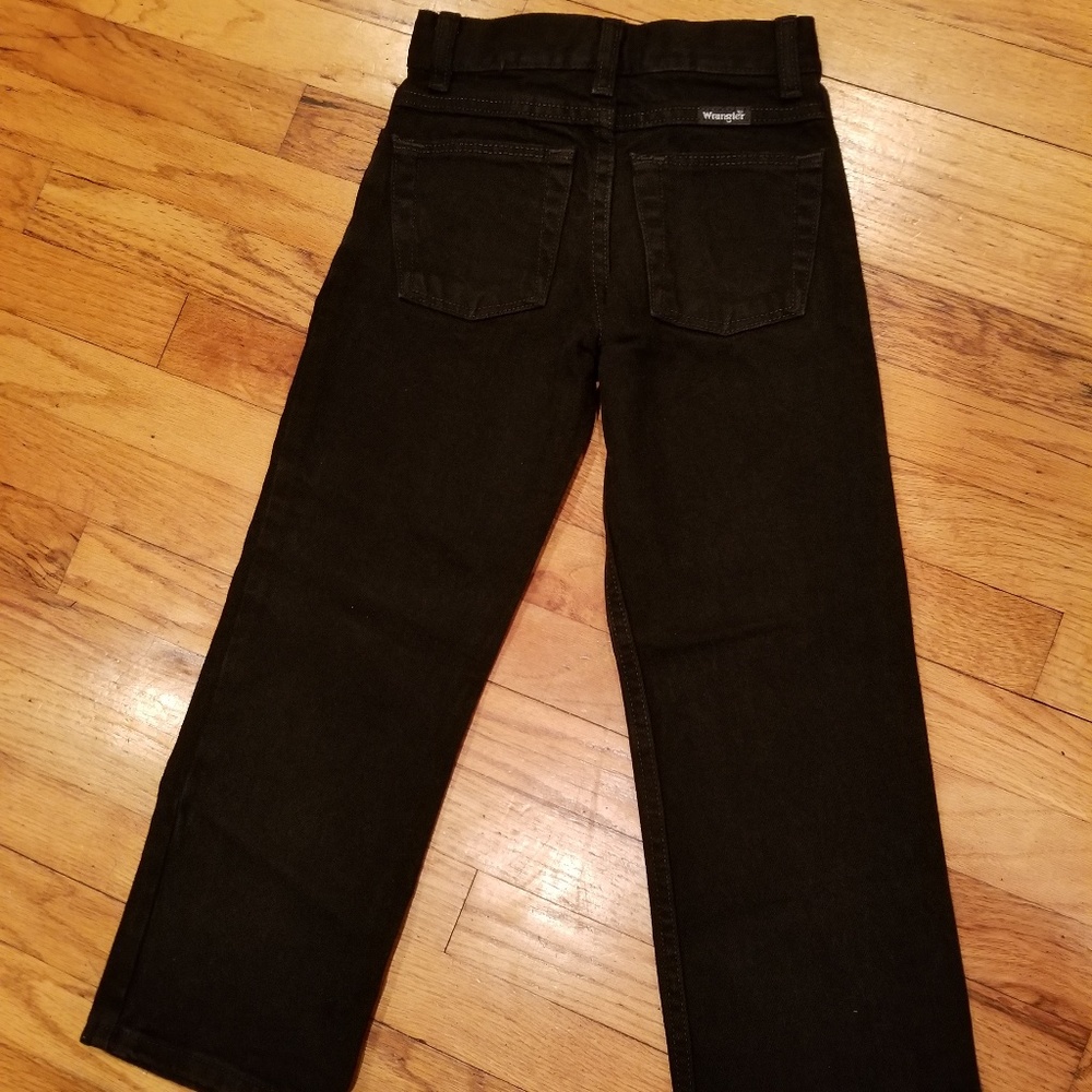 Wrangler Black Adjustable Jeans Boys 7 Slim
